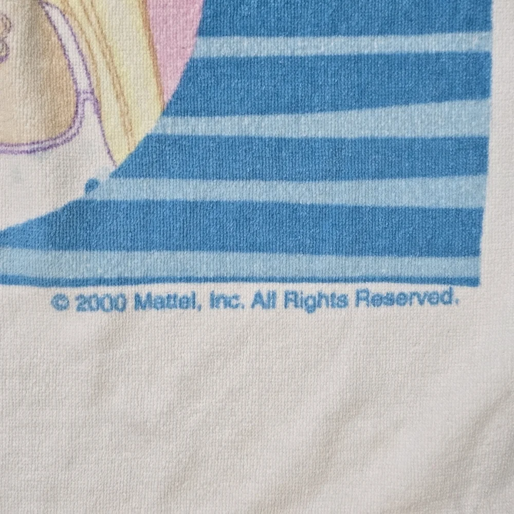 Barbie Beach Towel 2000 Mattel Vintage Beach Pool Vacation Collector 100% Cotton